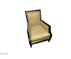 Set of 2 Light Stripe Fully Upholstered Silk Club Chair